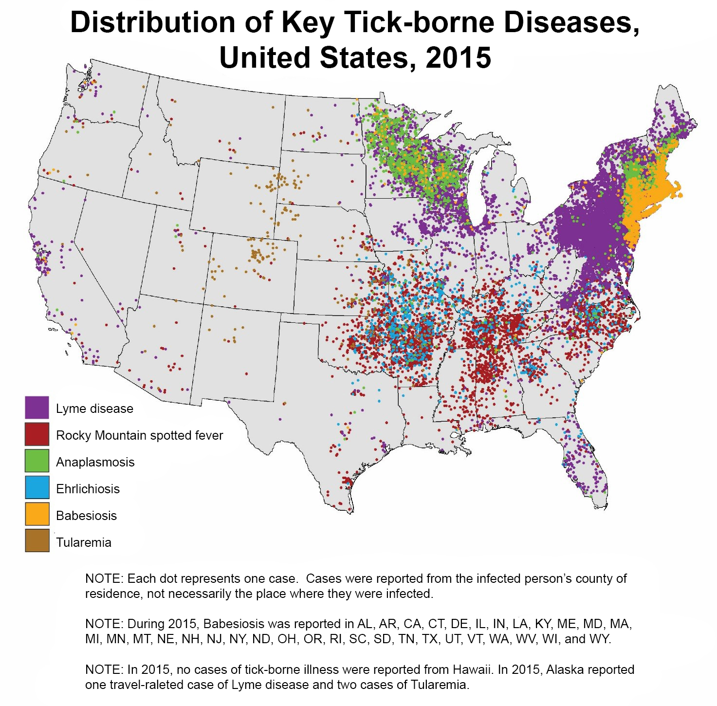 Distribution of Key Tickborne Diseases